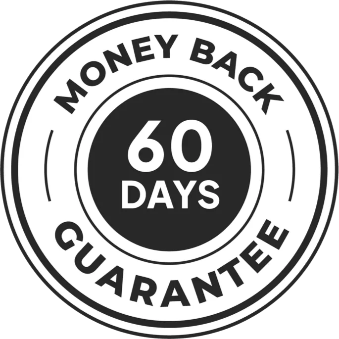 Supplied 60-day money-back guarantee seal